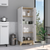 Pamplona Double Kitchen Pantry, Double Door, Four Legs, Four Shelves