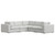 125" Gray Fabric Modular Sofa With Brown Legs