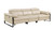 103" Beige Top Grain Leather Reclining Metal USB Sofa