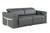 Two Piece Dark Gray Italian Leather Five Person Seating Set