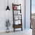 70" Dark Walnut Five Tier Ladder Bookcase with Drawer - 606114151845