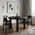 48" Black Solid Wood Round Top Dining Table