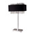 Homeroots Lighting Bling Glam Faux Crystal Rectangular Table Lamp, Black, Crystal