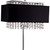 Homeroots Lighting Bling Glam Faux Crystal Rectangular Table Lamp, Black, Crystal