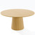 60" Natural Solid Wood Pedestal Base Round Top Dining Table