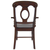 Sunset Trading Andrews Napoleon Dining Chair with Arms | Chestnut Brown Solid Wood | Set of 2