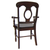 Sunset Trading Andrews Napoleon Dining Chair with Arms | Chestnut Brown Solid Wood | Set of 2