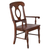 Sunset Trading Andrews Napoleon Dining Chair with Arms | Chestnut Brown Solid Wood | Set of 2
