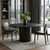 60" Black Solid Wood Pedestal Base Round Top Dining Table