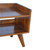 35" Brown Linen and Solid Wood Upholstered Storage Bench With Cabinet