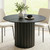 46" Black Solid Wood Pedestal Base Round Top Dining Table