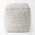 16" Gray and Cream Fabric Geometric Pouf Ottoman