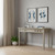 54" Gray Solid Wood Writing Desk With Two Drawers