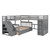 Gray Twin Over Twin Over Full Solid Wood Bunk Bed With Stairs And Desk And Drawers And Storage