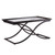 Homeroots Living Room 42" Rectangular Coffee Table, Black Glass and Metal Design