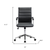 Black and Silver Adjustable Swivel Faux Leather Rolling Conference Office Chair