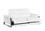 77" White and Black Italian Leather Power Reclining Loveseat