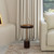 Homeroots Living Room 22" Black and Rosegold Solid Wood Round End Table