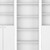 Set of Three White Wood Five Tier Modular Bookcase with Four Doors