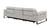 103" Light Gray Top Grain Leather Reclining Metal USB Sofa