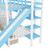 Blue Twin Over Twin Dollhouse Solid Wood Bunk Bed With Slide And Storage