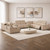 Beige Leather Power Reclining U Shaped Ten Piece Corner Sectional With Console