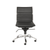 Black and Silver Adjustable Swivel Faux Leather Rolling Conference Office Chair
