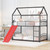 Black Twin Over Twin Metal Bunk Bed With Slide