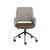 Gray Brown and Black Adjustable Swivel Fabric Rolling Office Chair