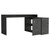 60" Dark Gray Wood L Shape Writing Desk