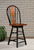 Sunset Trading Black Cherry Selections 24" Keyhole Windsor Barstool | Counter Height Stool | Antique Black with Cherry Accents