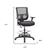 Black Adjustable Swivel Mesh Rolling Drafting Chair