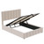 Beige Linen Upholstered Full Bed Frame