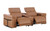 86" Chestnut and Black Italian Leather Power Reclining Loveseat With Storage