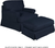 Sunset Trading Horizon Replacement Slipcover Only for T-Cushion Chair | Performance Fabric Washable Water-Resistant Stain-Proof | Navy Blue