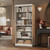 72" Off White Solid Wood Adjustable Six Tier Library Bookcase