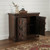 49" Dark Brown Distressed Solid Wood Carved Geometric Sideboard With Two Doors