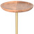 24" Brown and Gold Solid Wood and Aluminum Round Pedestal End Table