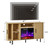 65" Beige Wood Fireplace TV Stand With Fireplace