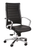 Black and Silver Adjustable Swivel Faux Leather Rolling Office Chair
