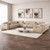 Beige Leather Power Reclining U Shaped Twelve Piece Corner Sectional With Console