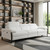 103" White Top Grain Leather Reclining Metal USB Sofa