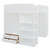White Four Poster Wood Full Double Loft Bed with Desk and Shelves