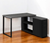 47" Gray and Black L Shape Computer Desk With Three Drawers