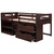 Espresso Platform Wood Twin Loft Bed with Desk and Shelves