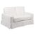 Sunset Trading Americana Replacement Slipcover Only for Box Cushion Track Arm Loveseat | Performance Fabric Washable Water-Resistant Stain-Proof | White