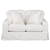 Sunset Trading Americana Replacement Slipcover Only for Box Cushion Track Arm Loveseat | Performance Fabric Washable Water-Resistant Stain-Proof | White