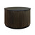 30" Black and Brass Solid Wood and Aluminum Round Solid Drum Coffee Table