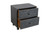 24" Gray Solid Wood Distressed Carved Scrollwork Two Drawer Nightstand