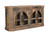 72" Brown Distressed Reclaimed Wood Sideboard With Four Glass Doors
